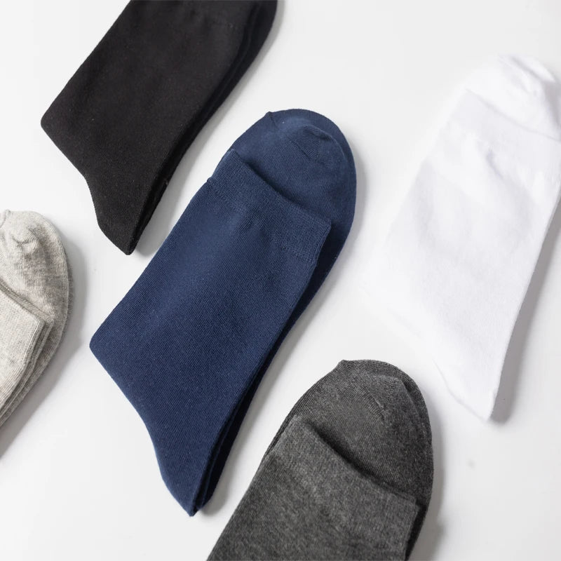 10Pairs/Lot Men Combed Cotton Socks Black Casual Business Breathable High Quality Man Sock New For Male Plus Size EU38-48 Quick Pick Grocers