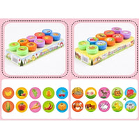 10pcs Assorted Stamps for Kids Self-ink Stamps Children Toy Stamps Smiley Face Seal Scrapbooking DIY Painting Photo Album Decor Econic Blanks