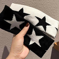 1/2Pcs Black White Star Headbands for Women Girls Yoga Workout No Slip Soft Hair Accessories Head Wraps Fashion Hairbands Quick Pick Grocers