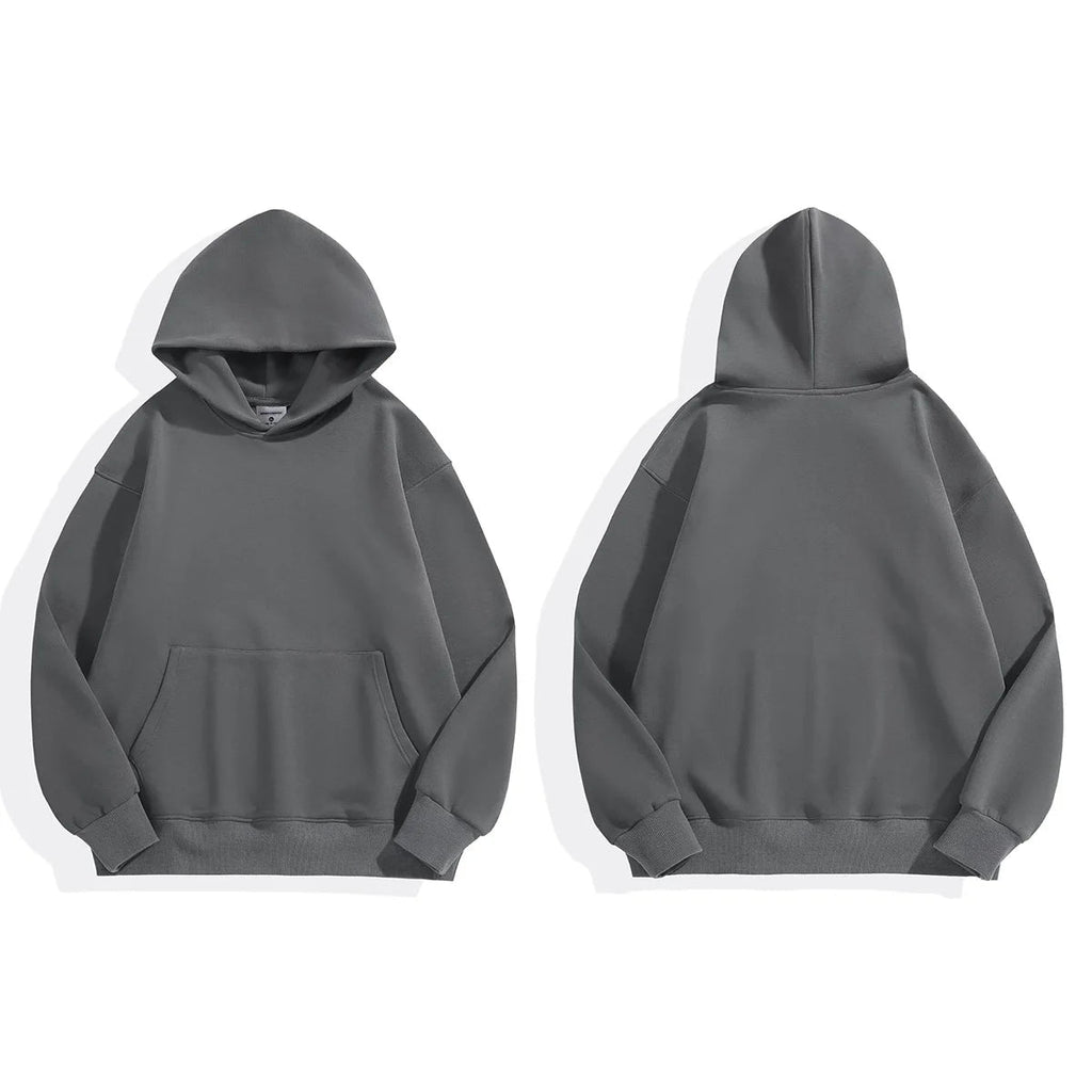 16.9oz 480gsm Heavy Weight Cotton Plus Velvet Hooded Sweater Men Thickened Tight Polar Fleece Pullover Hoodie Women Sweatshirt Econic Blanks