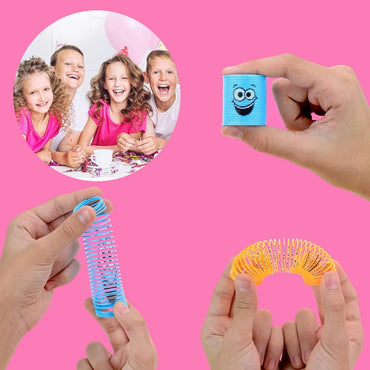 12PCS for Kids Girls Boys Smiling Face Spring Rainbow Magic Fidget Stress Coil Springs Bulk Mini Toys Party Favors Toys Quick Pick Grocers