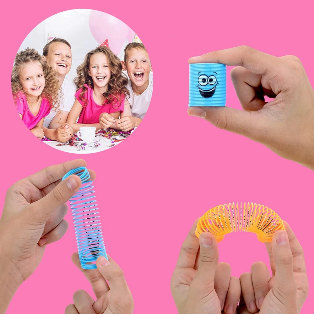 12PCS for Kids Girls Boys Smiling Face Spring Rainbow Magic Fidget Stress Coil Springs Bulk Mini Toys Party Favors Toys Quick Pick Grocers