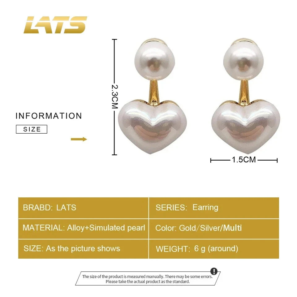 New Fashion love Heart Pearl Earrings for Women Sweet Elegant Temperament Drop Earring Trend Jewelry Accessories Econic Blanks
