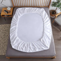 Cotton Fitted Sheet with Elastic Bands Non Slip Adjustable Mattress Covers for Single Double King Queen Bed,140/160/200cm Quick Pick Grocers