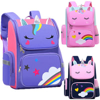 Kid Backpack for Girl Unicorn Children Bookbag Rainbow Eyes School Bag Teen Girl Backpack for Traveling Waterproof Mochilas Purest Peak