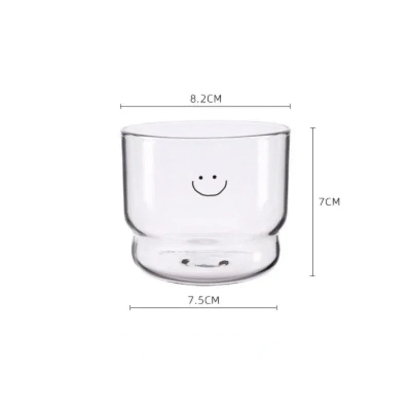 300ml Love/Happy Wall Glass Cup Milk Coffee Heart Cups Heat Resistant Healthy Drink Mug Tea Mugs Transparent Drinkware Mug Quick Pick Grocers