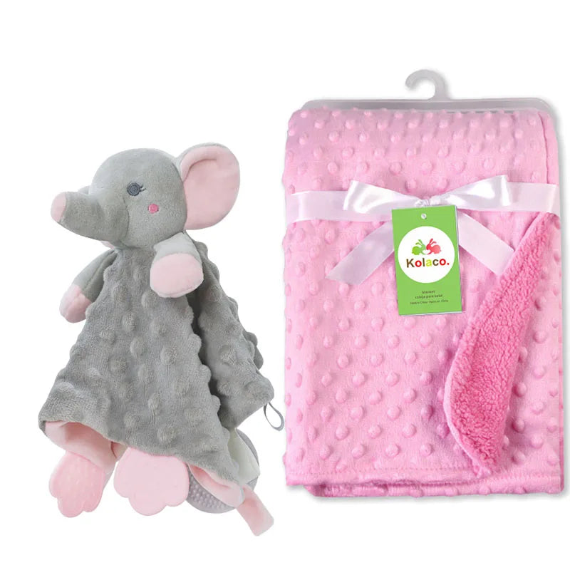 Personalized Newborn Baby Blanket with Name Custom Stroller Sleeping Dolls Animal Security Towel Gift Set for Baby Shower Gifts Purest Peak
