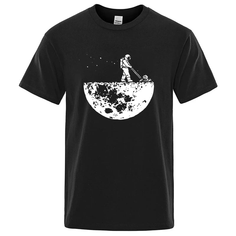Men T-shirt High Quality Funny Cotton Blend Lunar Cleaner Printing Casual Cool Loose O-neck Male  for MenT-shirt Hip Hop Tees Quick Pick Grocers