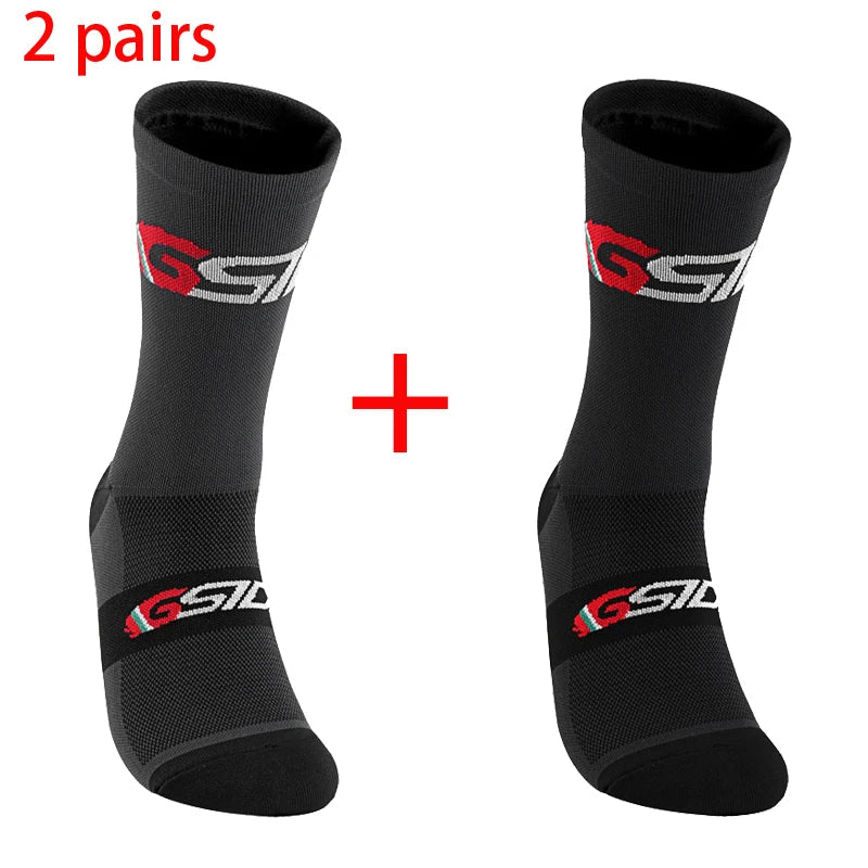 2pairs 2023 New Cycling Socks Bike Nurse Compression Road Bike Running Mtb Knee-high White Sports Funny Brand Black Quick Pick Grocers