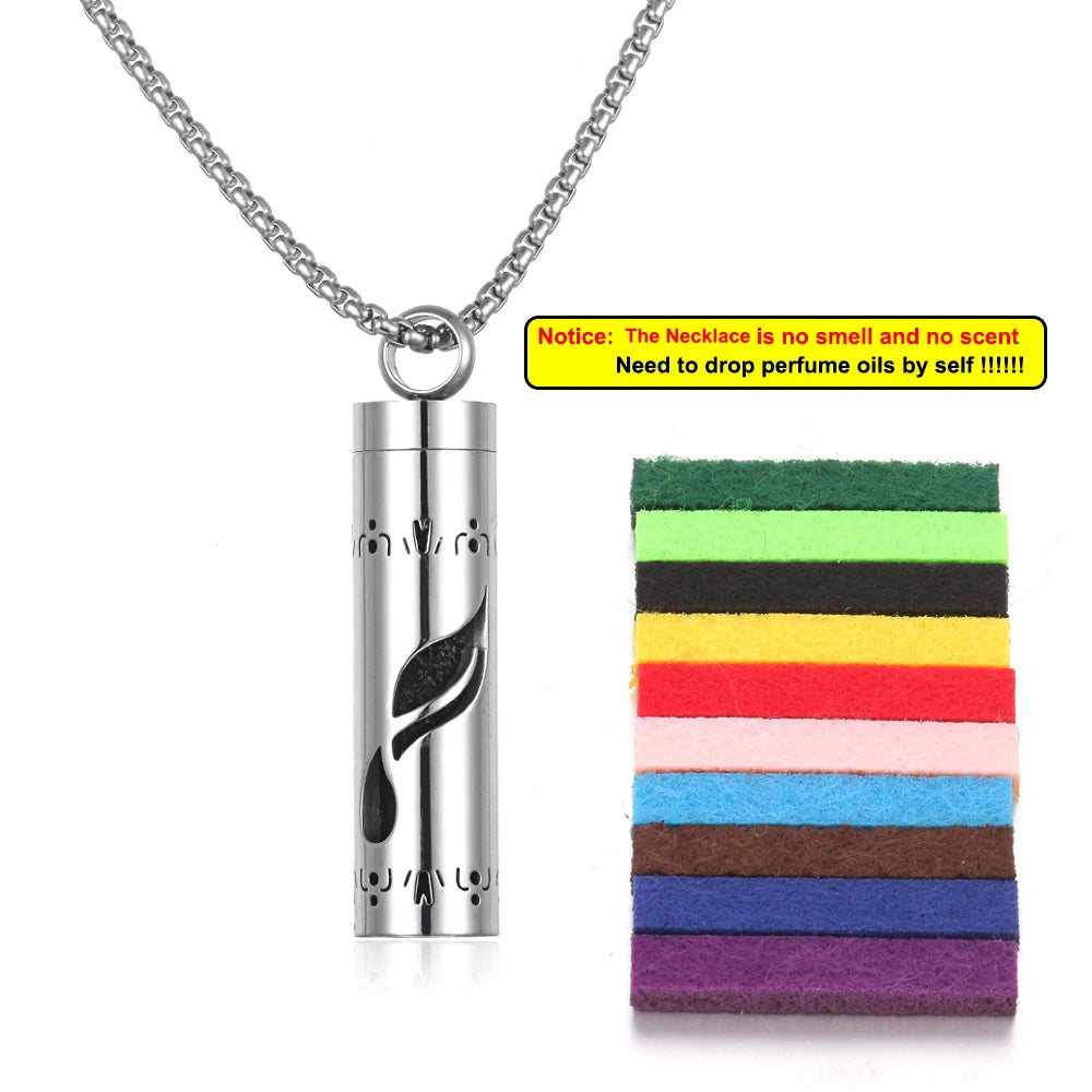 Long Strip Stainless Steel Aromatherapy Necklace Perfume Diffuser Essential Oil Diffuser Pendant Necklace Jewelry Accessories Econic Blanks