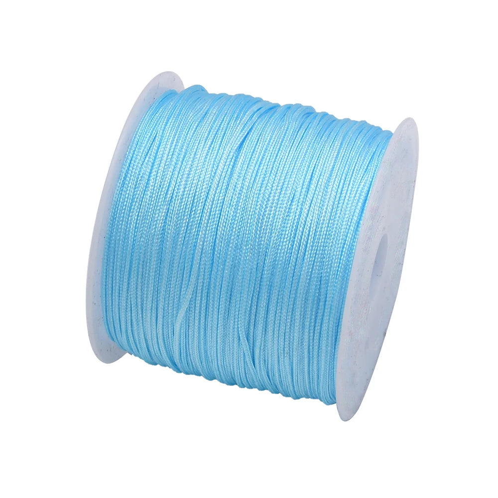 50Yds 0.8mm Crafts Nylon Cord For Jewelry Making Beading Braided Nylon Satin String for Bracelets Rattail Trim Chinese Knot Econic Blanks