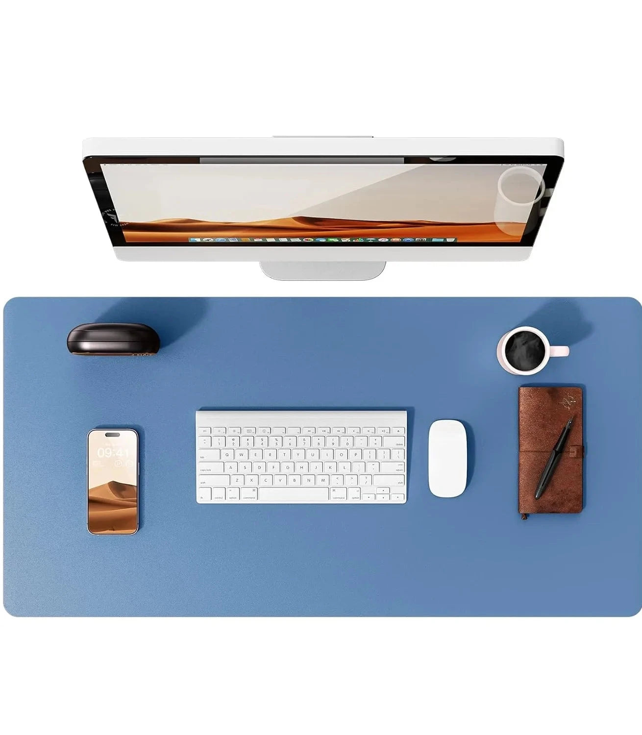 Large Mouse Pad,Office Desk Mat, Leather Desk Pad Protector, Non-Slip PU Leather Desk Blotter, Laptop Desk Pad Econic Blanks