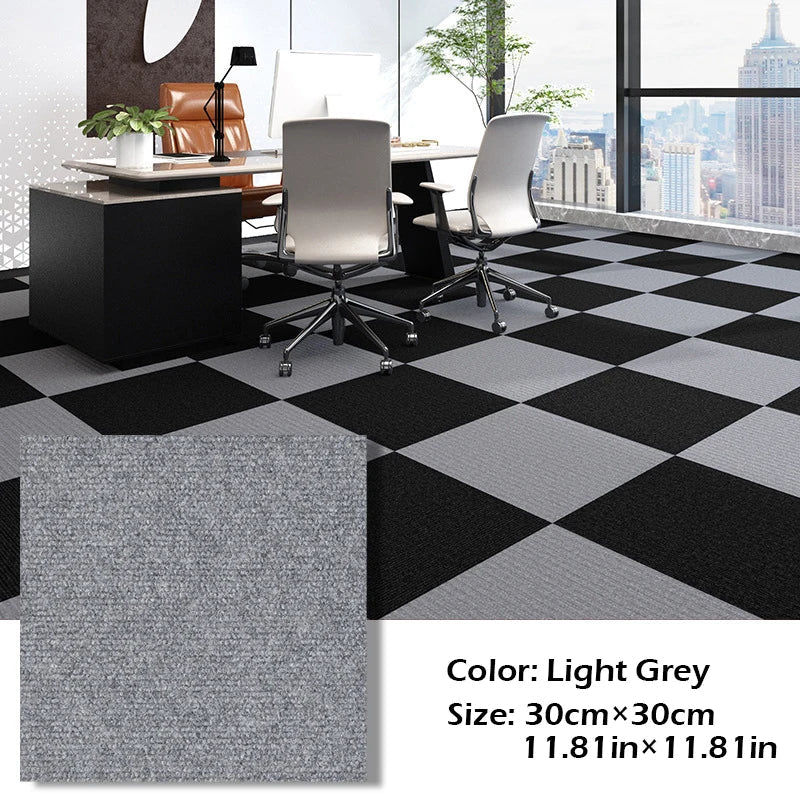 30x30cm DIY Modern Carpet Self-adhesive Anti Slip Block Fully Spread Floor Mat Bedroom Study Office Can Be Cut Quick Pick Grocers