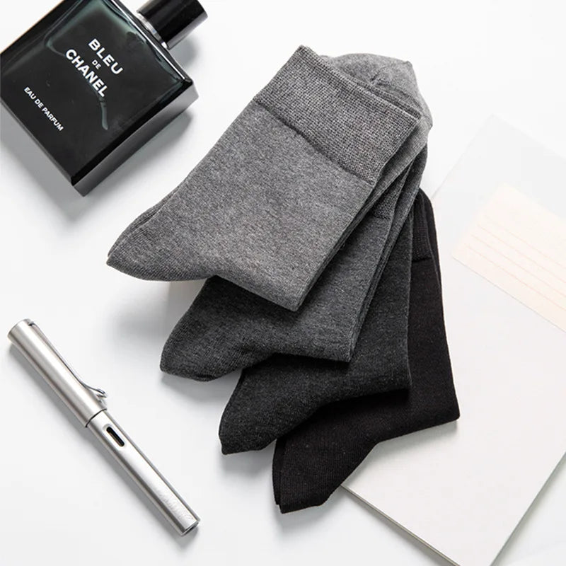 10Pairs/Lot Men Combed Cotton Socks Black Casual Business Breathable High Quality Man Sock New For Male Plus Size EU38-48 Quick Pick Grocers