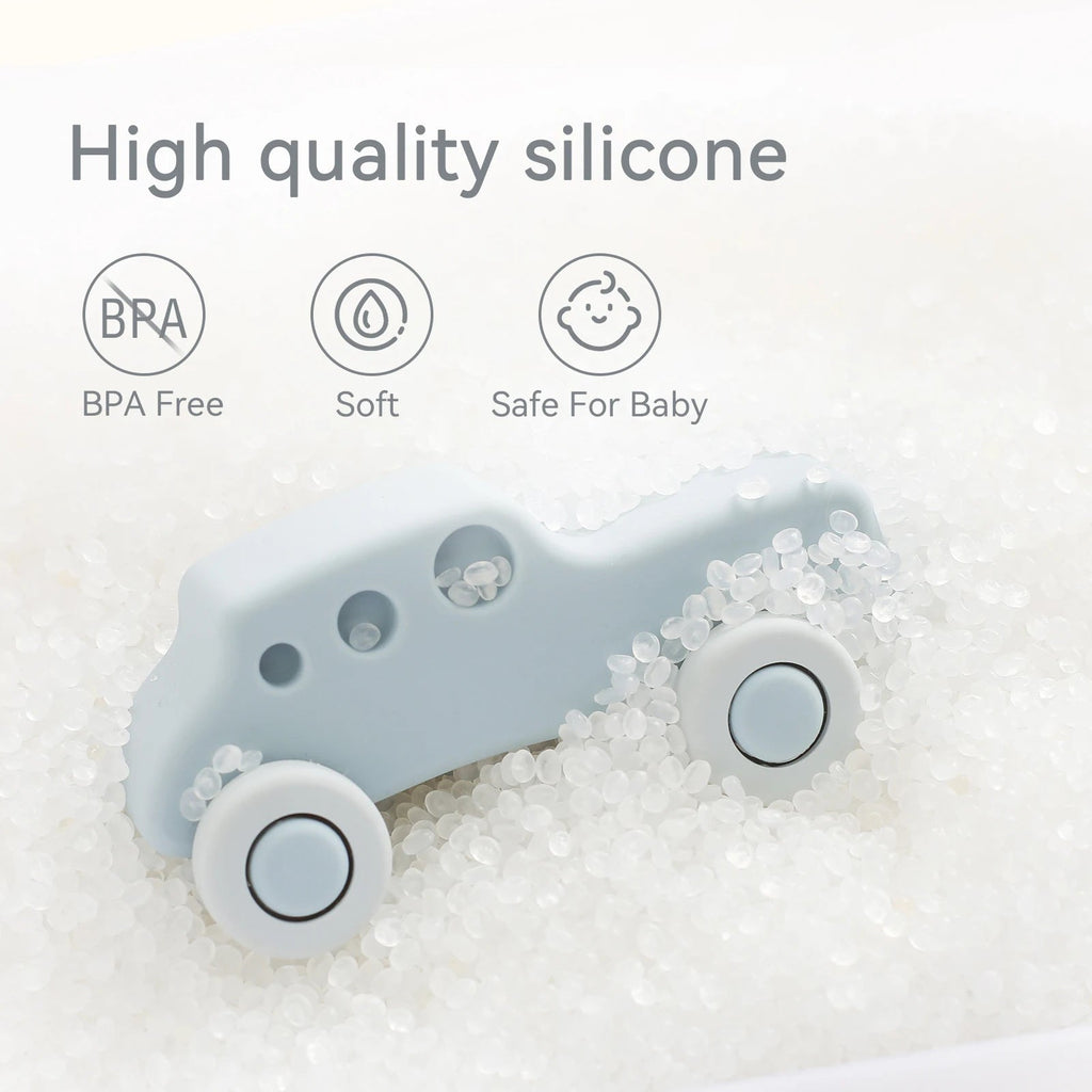 Montessori Baby Silicone Car Toys 0 12 Months Newborn Baby Things Silicone Baby Teether Toy Car  Educational Toy Silicone Blocks Purest Peak