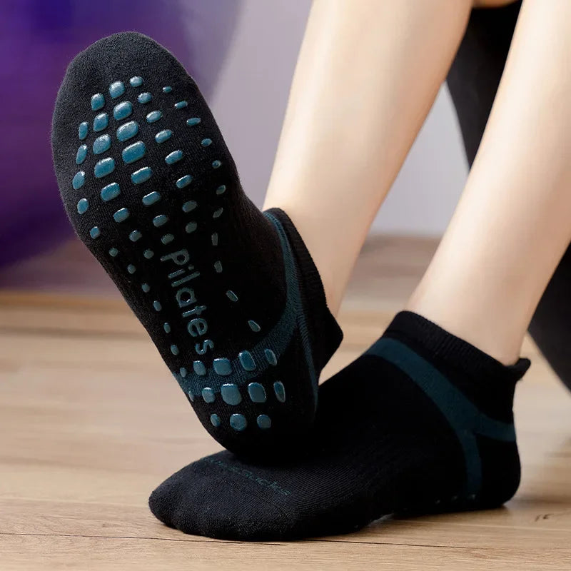 Yoga Socks Men Women Professional Silicone Non-slip Pilates Socks Large Size Indoor Floor Gym Fitness Cotton Dance Sports Socks Quick Pick Grocers