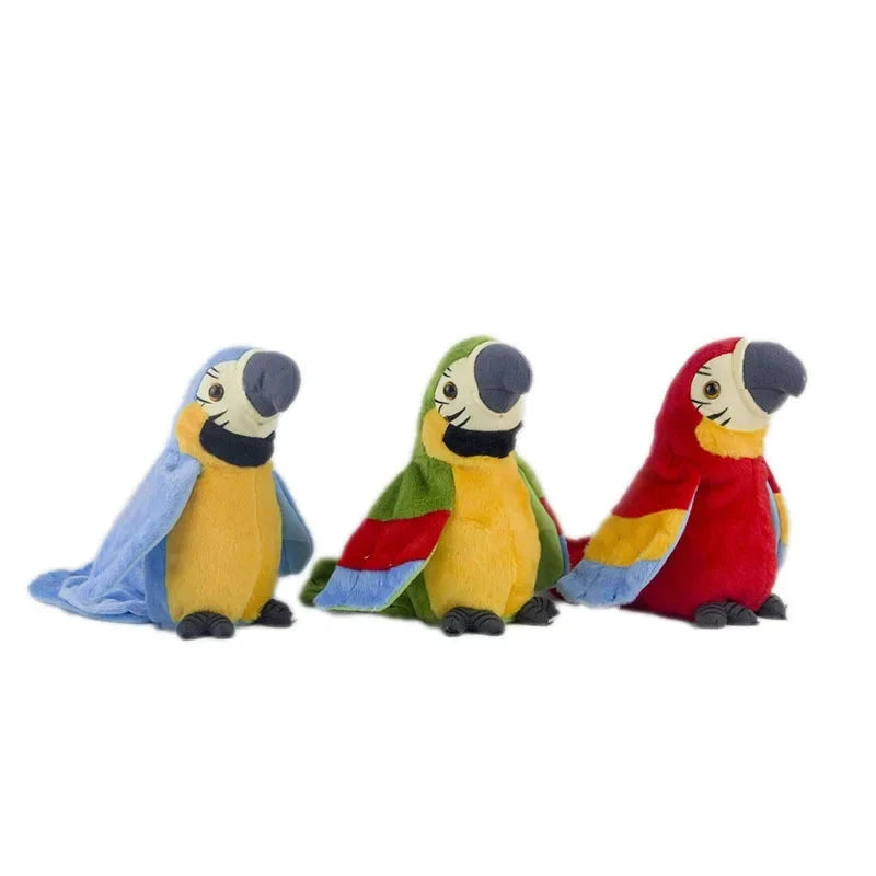 Talking Macaw Parrot Repeat What You Say Stuffed Animal Plush Toy Electronic Record Animated Bird Speaking Parrot Pet Plush Toys Econic Blanks
