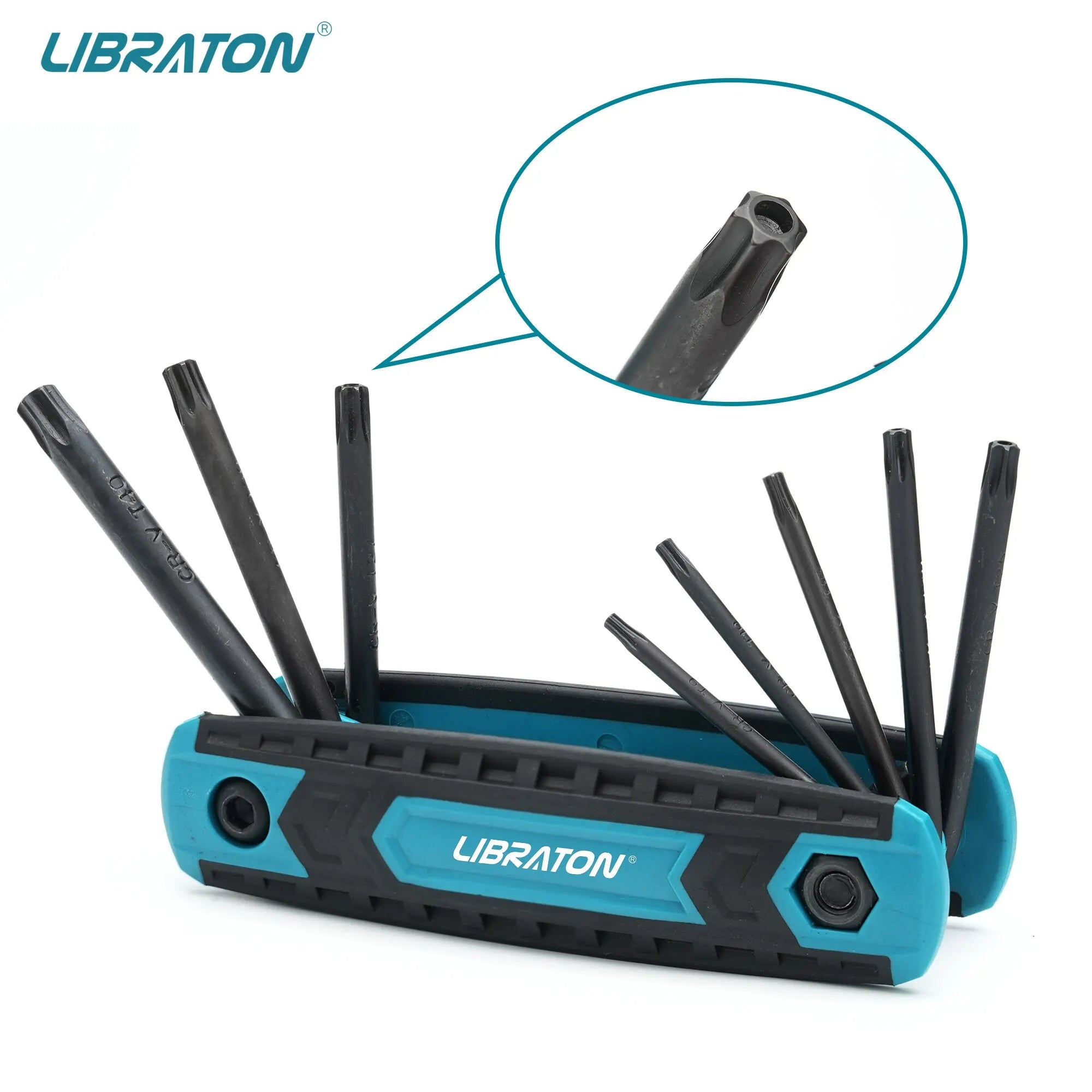 LIBRATON 8 in 1 Folding Allen Wrench Set Metric Allen Key Set Tool Or Folding Tamper Proof Torx Key Set Portable Star Wrench Kit Quick Pick Grocers