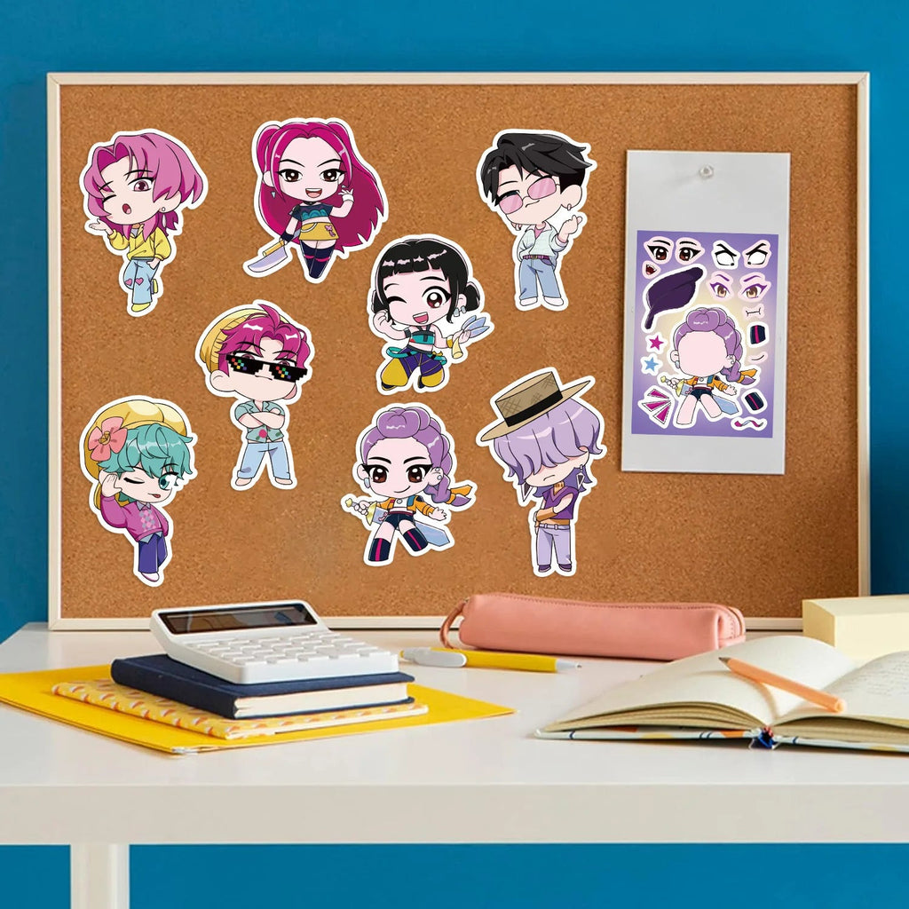8/16/24PCS Toy Puzzle Stickers Anime Make a Face Stickers DIY Handicrafts Waterproof Stickers Quick Pick Grocers
