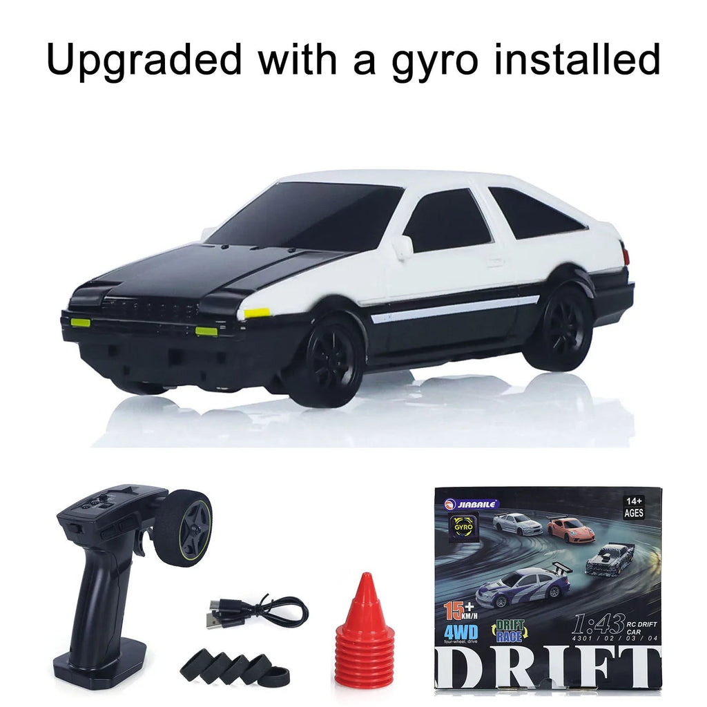 New RC Drift Car Upgraded Gyro 1/43 Racing RTR 4WD Four-wheel Drive High Speed Radio Control Model 2.4g Drift Race Car Mini Gift Econic Blanks