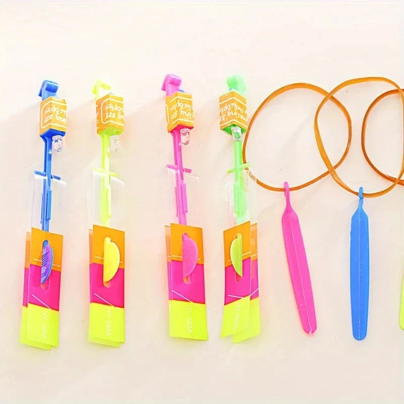 10pcs Led Light Rockets - Bright Flying Toys with Slingshot Launchers, Party Favors for Birthdays, Halloween, Christmas Econic Blanks
