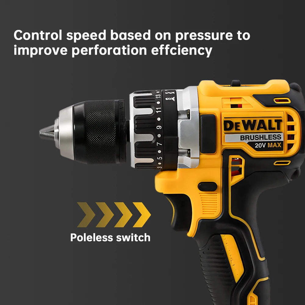 Dewalt DCD796 Compact Cordless Brushless Impact Drill LED Light Powerful Multi-functional Electric Power Tool 20V Battery Quick Pick Grocers