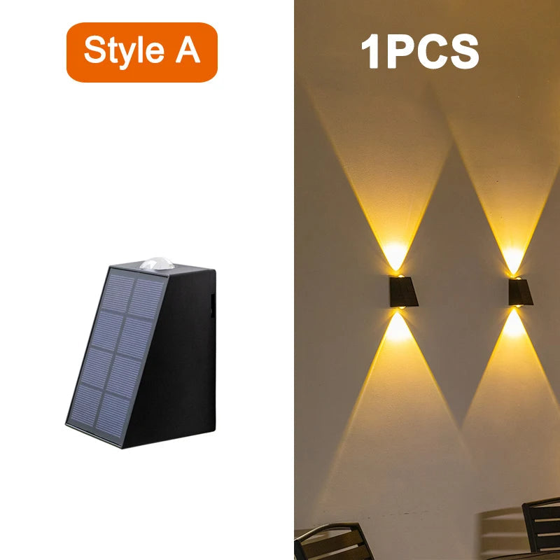NEW Upgrade LED Outdoor Wall Solar Lights Waterproof Garden Wall Decoration Lighting For Villa Patio Stair Corridor Quick Pick Grocers