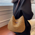 Ladies Fashion Summer Straw Crossbody Bag Women Beach Holiday Shopping Woven Shoulder Handbag Messenger Purses For Women Bags Quick Pick Grocers