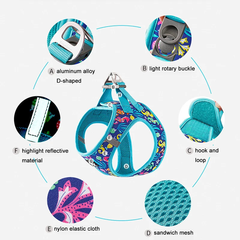 Truelove Pet Harness Soft Air Mesh Adjustable Reflective Pet Vest Small and Medium Breeds No Pull Adjustable Dog Harness TLH3016 Quick Pick Grocers
