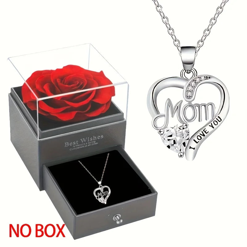 Elegant Style Heart shaped Pendant Necklace Hollow Design Mother's Day Gift Party Suitable for Best Friends Without Box Quick Pick Grocers