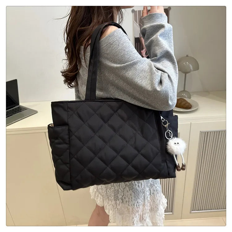 Rectangular Large Capacity Single Shoulder Bag for Commuting To Work Korean Style Women's Tote Bag Lightweight Casual Handbag Quick Pick Grocers