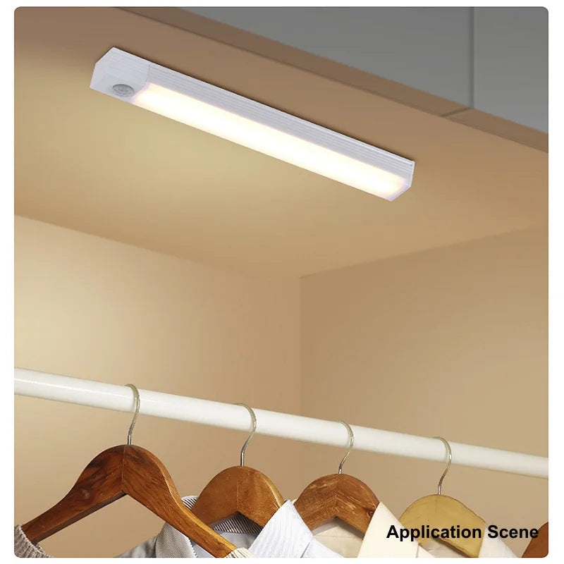 Wireless USB Rechargeable Motion Sensor LED Bar Light Induction Night Light Portable Cordless Magnetic Cabinet Lamp for Kitchen Quick Pick Grocers