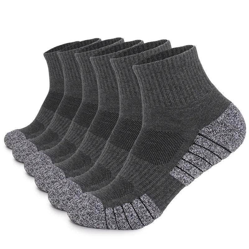 6 pairs Outdoor sports socks Thickened towel bottomed hiking socks Sweat-absorbing short tube sports running socks Men Socks Quick Pick Grocers