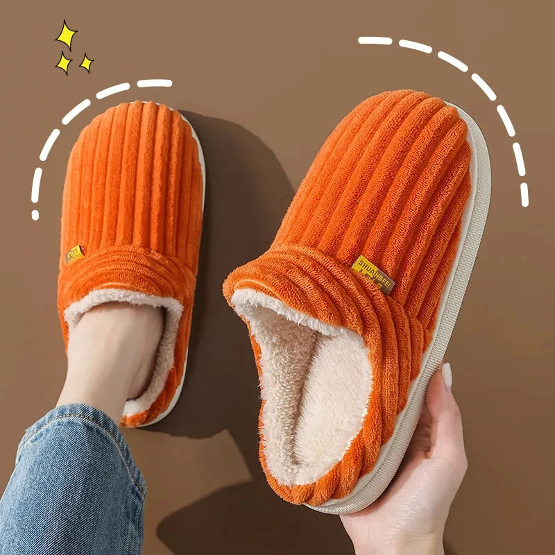 Shevalues Winter Men Slippers Short Plush Men Cotton Boots Indoor Fluffy House Fur Slippers Men Casual Soft Fur Furry Men Shoes Purest Peak