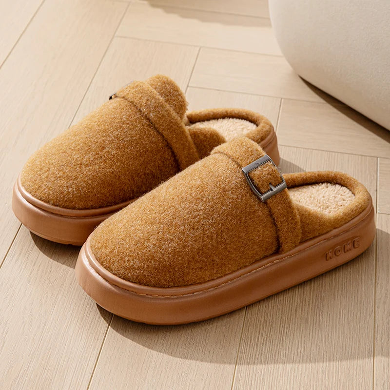 Winter Women's Slippers Home Plush Luxury Designer Woman Shoes Indoor Fluffy Fashion Platform Fuzzy Fur Slides Elegant Flat Soft Purest Peak