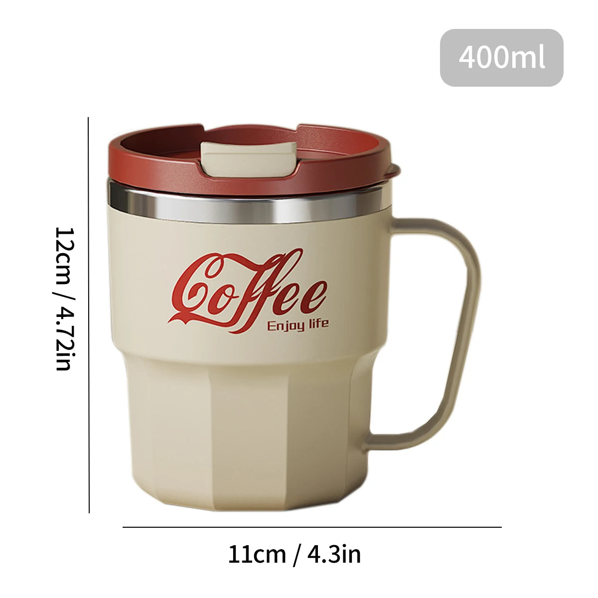 400ML Double Layer Coffee Mug 304 Stainless Steel Sealed Drinking Cup For Cold And Hot Water Insulated Milk Coffee Cup Drinkware Quick Pick Grocers