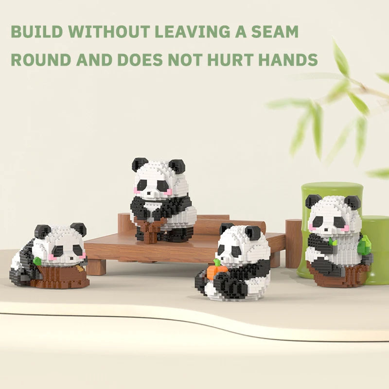 Creative DIY Assemable Animal Cute MINI Chinese Style Animal Panda Building Block Educational Boy Toys For Children Model Bricks Purest Peak Salt
