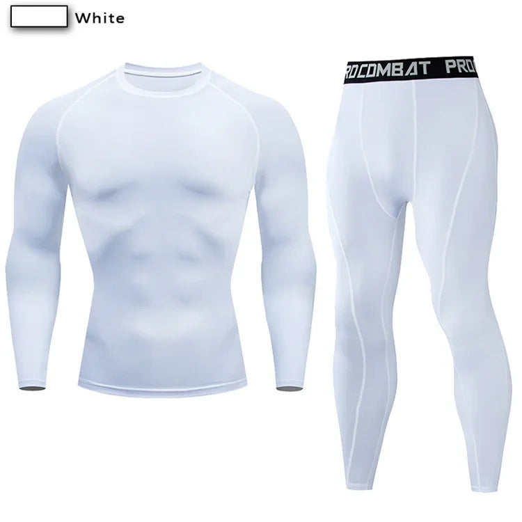 2pcs Men's Compression Sportswear Suit Elastic Training Yoga Sets Workout Jogging Fitness Clothing Tracksuit Pants Sporting Quick Pick Grocers