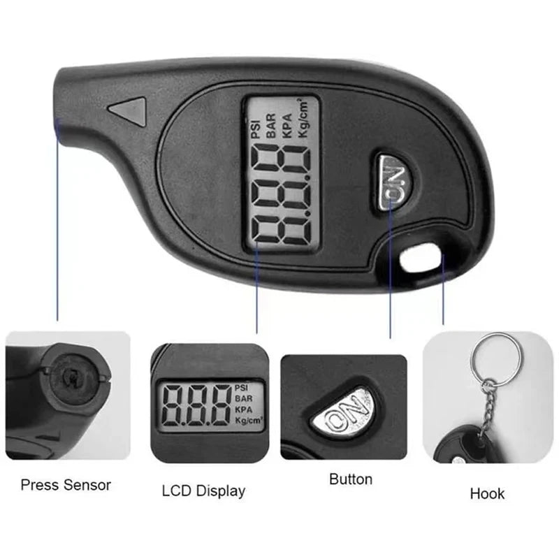 Tire Gauge Digital With LCD Display Car Tire Air Pressure Tester Meter Auto Car Motorcycle Tire Safety Alarm Testing Tools Quick Pick Grocers