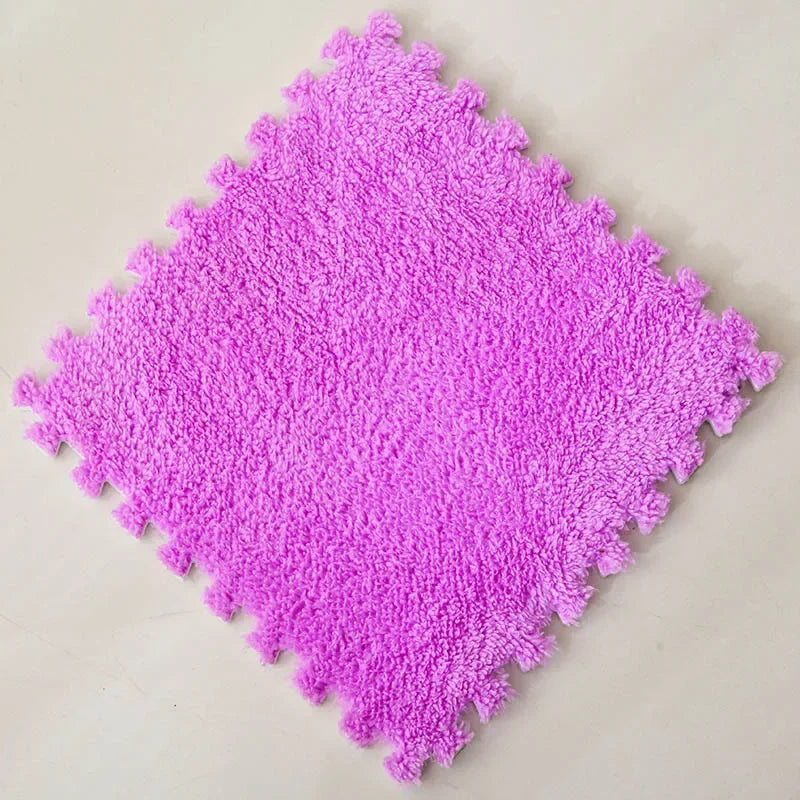 30*30CM Soft Plush Children Kids Rug Play Mat Puzzle Carpet Warm Playmat Interlocking Exercise Tiles Floor Carpet Decoration Mat Quick Pick Grocers