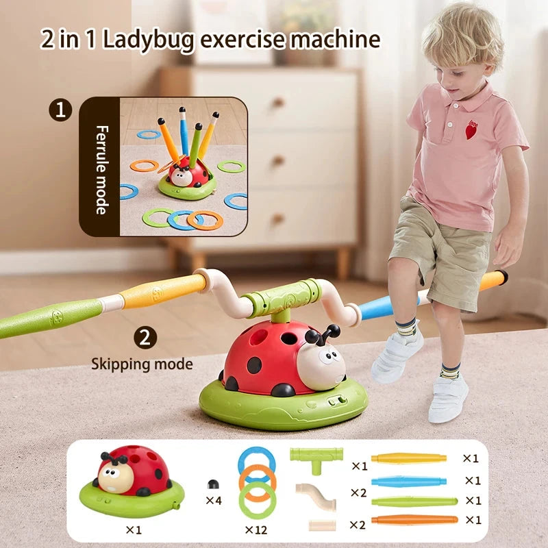 Ladybug Sport Entertainment Game Toy Multifunction Rope Skipping Machine Ferrule Jump Rocket Launcher Outdoor Educational Econic Blanks