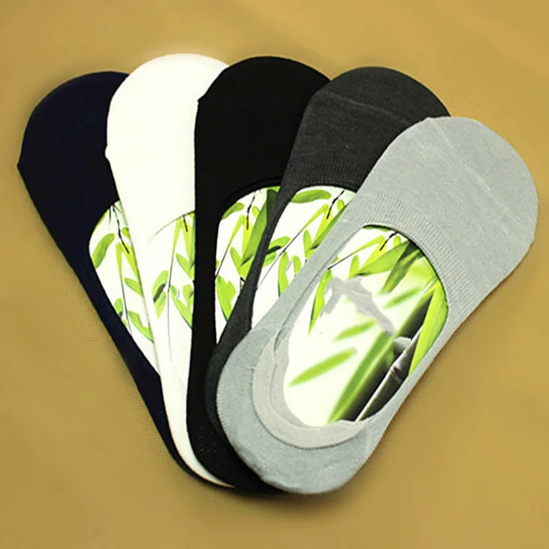 6 Pairs/Lot Men's Bamboo Breathable Invisible Socks Low Cut Casual Cotton Boat Non-Slip No Show High Quality Sock Quick Pick Grocers