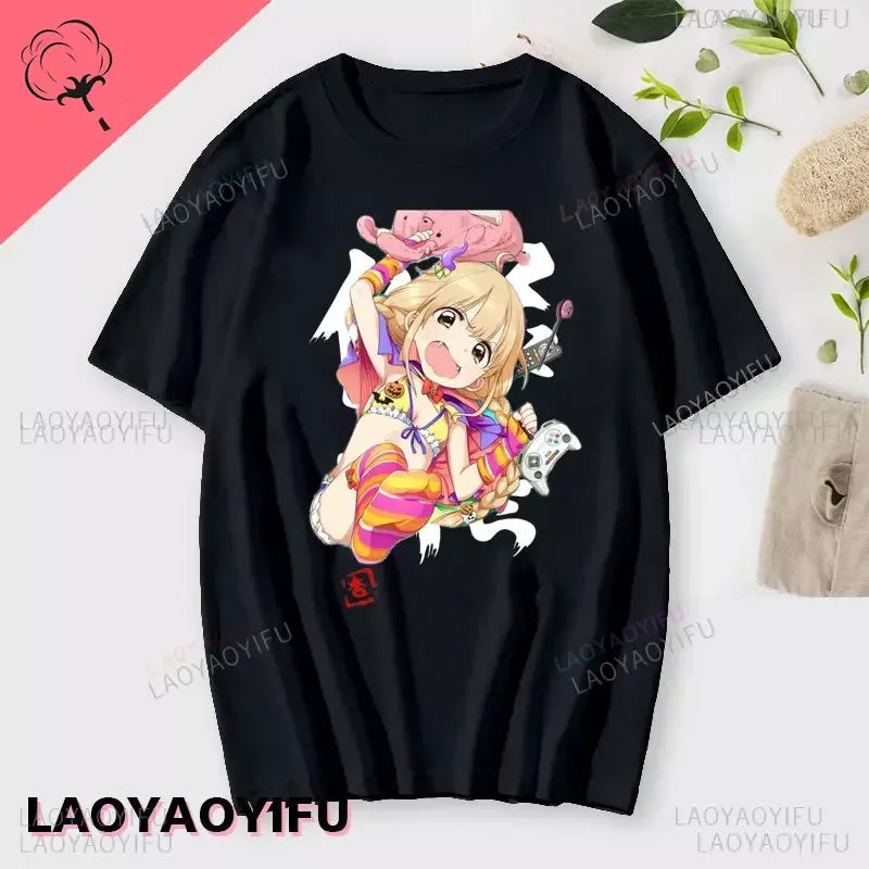 If You Work You Lose - Anzu Futaba Version T-Shirt 2024 New Kawaii Anime Cotton T-shirt Tees for Men Funny cartoon Otaku Tshirt Quick Pick Grocers