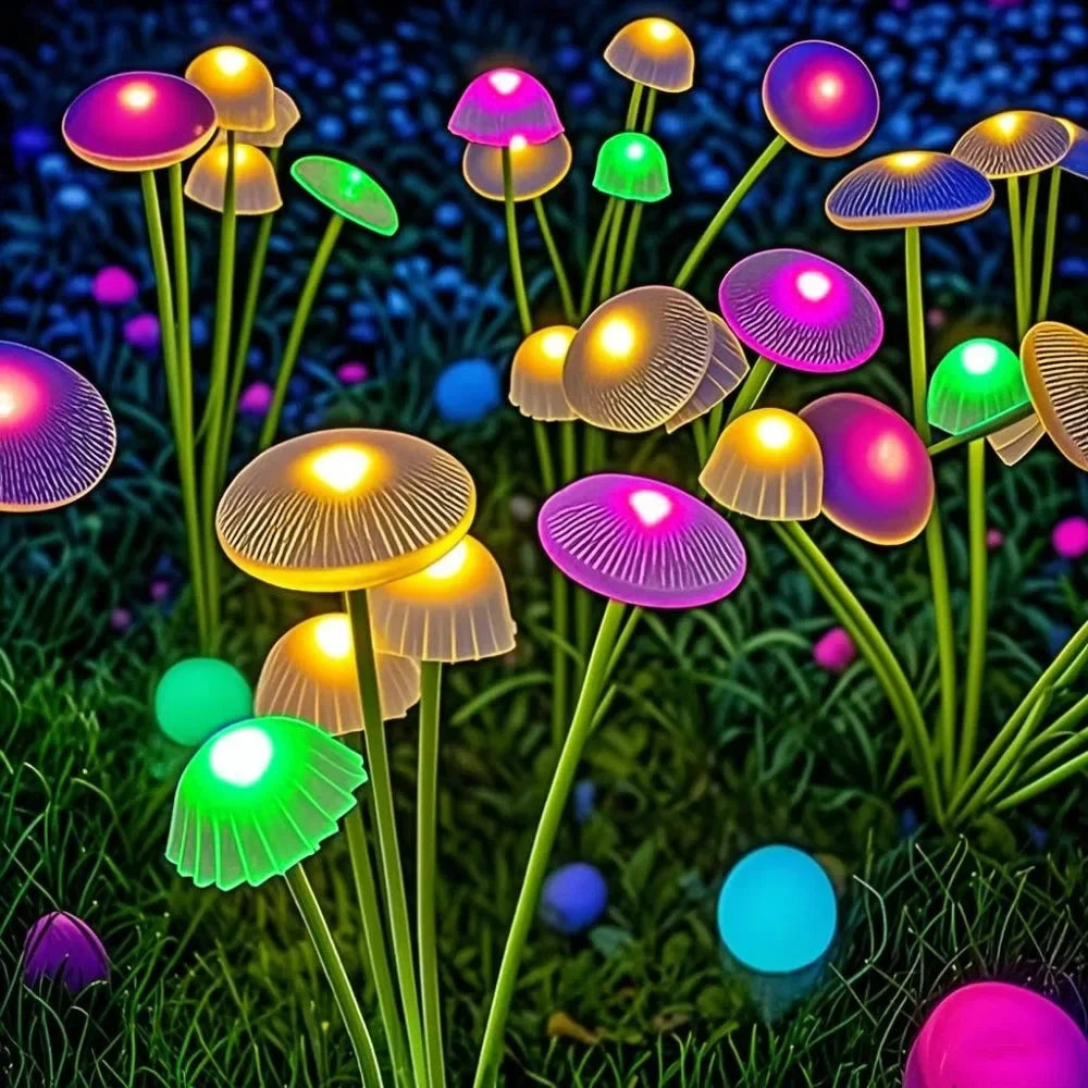 Solar Garden Lights Dual Mode LED Solar Mushroom Lights Waterproof Decor Yard Patio Pathway Jellyfish for Garden Ambiance Econic Blanks