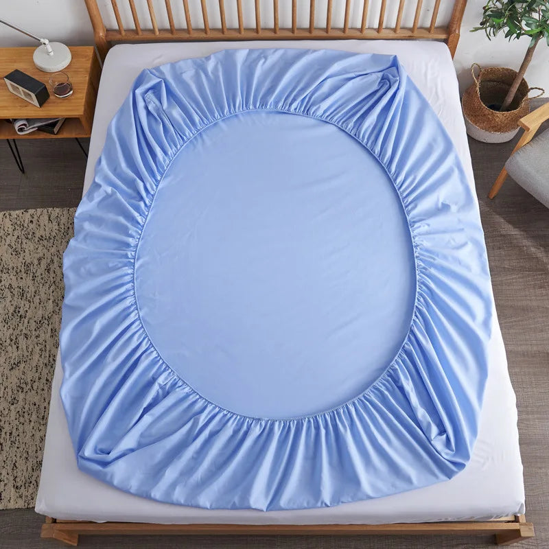 Cotton Fitted Sheet with Elastic Bands Non Slip Adjustable Mattress Covers for Single Double King Queen Bed,140/160/200cm Quick Pick Grocers