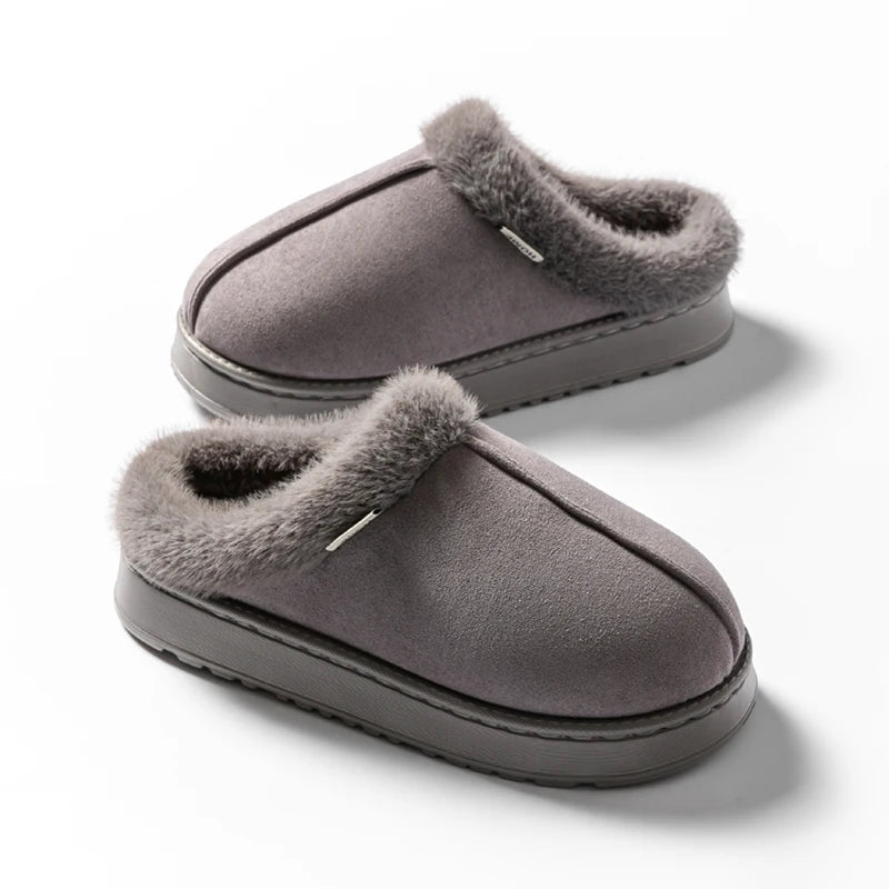 Fashion Women Fluffy Slippers for Autumn and Winter Indoor EVA Thick Sole Anti-Slip and Warm Unisex Slippers for Winter Purest Peak