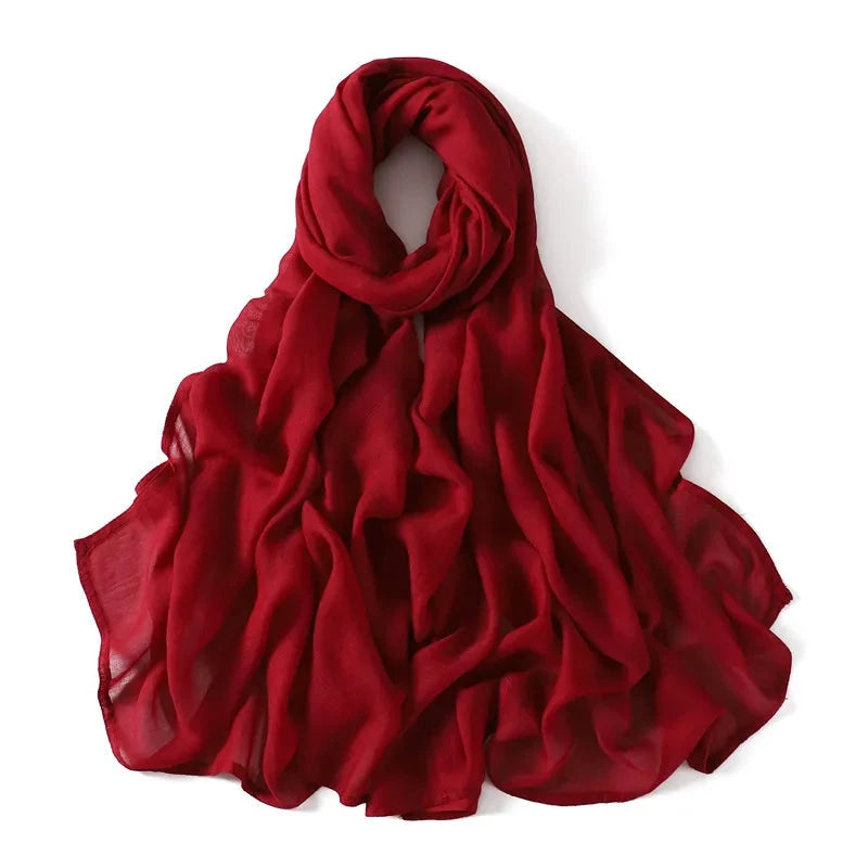 Women Big Size Plain Solid Cotton Rayon Hijab Scarf Lady High Quality Wraps and Shawls Musulman Headband Islamic Turban 180*95Cm Econic Blanks