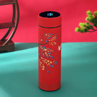 Chinese Style Vacuum Flask With Temperature Display Retro Smart Insulated Water Bottles 304 Stainless Steel Thermal Cu Travel Quick Pick Grocers