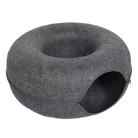 B-Tunnel Donut Cat Bed Interactive Tunnel Pet Felt Indoor Toys Cats House Kitten Training Toy Cat Kennel Cat Accessories Quick Pick Grocers