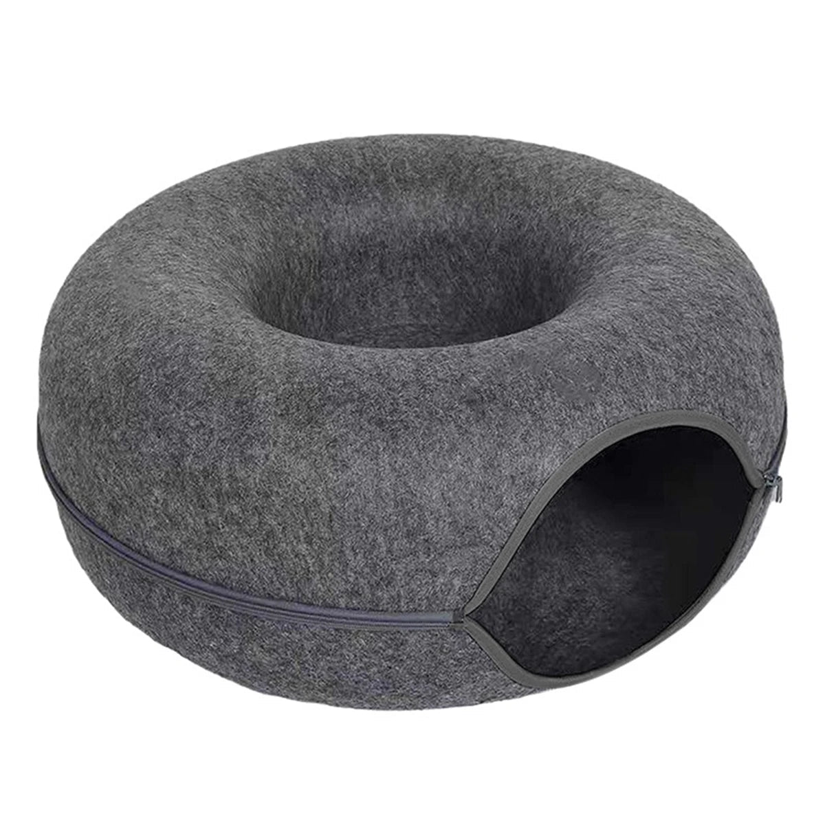 B-Tunnel Donut Cat Bed Interactive Tunnel Pet Felt Indoor Toys Cats House Kitten Training Toy Cat Kennel Cat Accessories Quick Pick Grocers